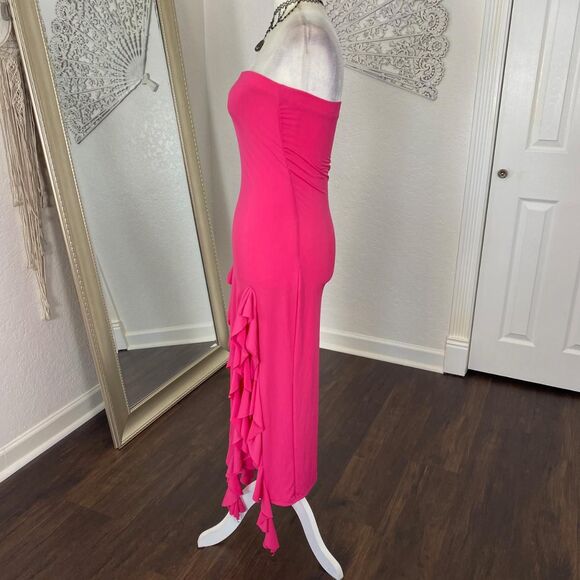 Mermaid Sirencore Bright Pink Strapless Jelly Fish Midi Maxi Dress XS / S - Picture 4 of 7